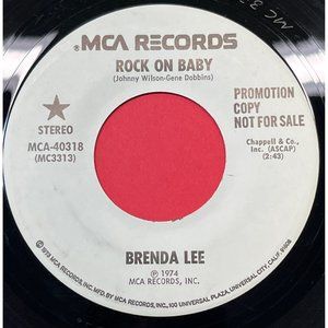 Brenda Lee Rock On Baby 45 Country Pop WLP Promo 1974 MCA 40318